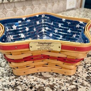 Longaberger 2001 Star Basket with liners - Rare